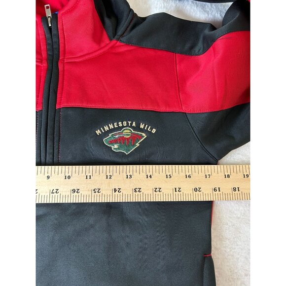 Reebok Minnesota Wild Hoodie Sweatshirt Gray & Red Half-Zip Youth Large 14 Polye - Picture 5 of 11